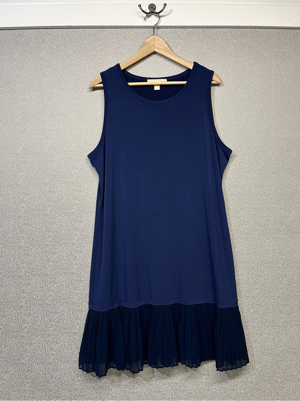 XL Michael Michael Kors Navy Sleeveless Pleated-Hem Women’s Dress